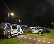 Polícia Penal fiscaliza monitorados por tornozeleira eletrônica durante a 3ª Expo Fazenda, em Fazenda Rio Grande