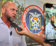 Posto de bombeiro militar de Santa Helena recebe novo caminhão auto bomba tanque