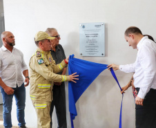 Posto de bombeiro militar de Santa Helena recebe novo caminhão auto bomba tanque