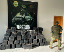  PMPR apreende quase uma tonelada de maconha após perseguição a caminhonete