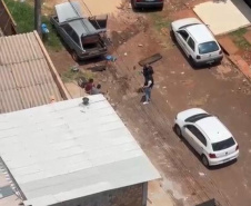 Helicóptero da PMPR auxilia na prisão de dois suspeitos e recuperação de carro furtado na região Oeste
