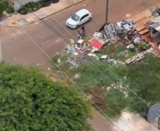 Helicóptero da PMPR auxilia na prisão de dois suspeitos e recuperação de carro furtado na região Oeste