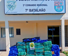 PMPR apreende 470 quilos de maconha em rodovia estadual da região Noroeste