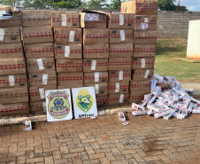 PMPR e PF apreendem mais de 7.300 pacotes de cigarros ilegais em operação