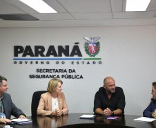 Secretário Hudson recebe deputada estadual Márcia Huçulak e prefeita de Pinhais Rosa Maria