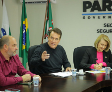 Secretário Hudson recebe deputada estadual Marcia Huçulak e vereador Tico Kuzma