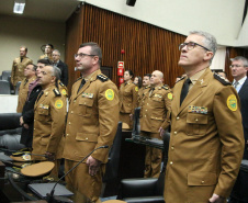 Sessão Solene na Assembleia Legislativa do Paraná celebra 171 anos da PMPR com homenagem a policiais militares