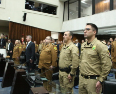 Sessão Solene na Assembleia Legislativa do Paraná celebra 171 anos da PMPR com homenagem a policiais militares