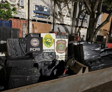 PMPR, PCPR e PF apreendem embarcação com cigarros contrabandeados em São Miguel do Iguaçu 
