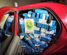 PMPR apreende carga de cigarros na fronteira com a Argentina