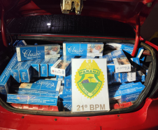 PMPR apreende carga de cigarros na fronteira com a Argentina