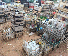 PCPR destrói 300 mil garrafas em operação contra bebidas irregulares em Curitiba e RMC
