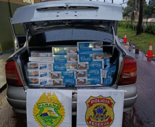 Ações da PMPR e PF no fim de semana resultam em apreensões de cigarros e drogas na fronteira