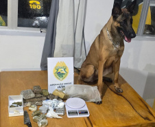 PMPR prende três pessoas e apreende drogas em Pontal do Paraná com apoio de cão de faro