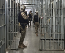 Unidades prisionais do Paraná são vistoriadas durante a 9ª fase da Operação Mute, realizada em todo o país