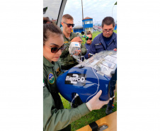 Helicóptero Arcanjo 01 transporta recém-nascida no Verão Maior Paraná