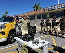PMPR entrega drone à Patrulha Costeira e equipamento já será usado no Carnaval
