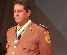 Coronel Aguiar recebe homenagem pelos serviços prestados ao BPTran