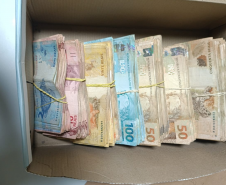 PMPR apreende arsenal e mais de R$ 46 mil durante atendimento a vítima de violência doméstica no Vale do Ivaí