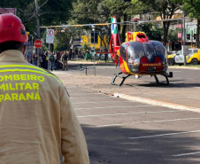Maio Amarelo: forças de segurança realizam simulado de sinistro de trânsito em Maringá