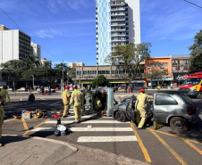 Maio Amarelo: forças de segurança realizam simulado de sinistro de trânsito em Maringá