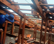 Escolas danificadas por temporal são reconstruídas com mão de obra prisional em Laranjeiras do Sul