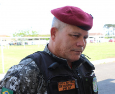 São José dos Pinhais, 29 de outubro de 2019.  Operação Integrada 17°BPM. Foto: entrevista Ten Dos Santos porta voz da Força Nacional.