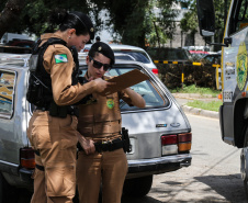 Policiais Militares em ocorrência nesta sexta-feira (8) Dia Internacional da Mulher no centro de Curitiba.   Curitiba, 08/03/2019 -  Foto: Geraldo Bubniak/ANPr