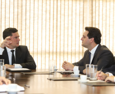 Governador Carlos Massa Ratinho Junior durante encontro com o ministro da Justiça e Segurança Pública, Sérgio Moro  -  Brasília, 26/03/2019  -  Foto: Rodrigo Félix Leal/ANPr