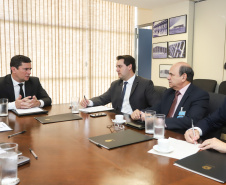 Governador Carlos Massa Ratinho Junior durante encontro com o ministro da Justiça e Segurança Pública, Sérgio Moro  -  Brasília, 26/03/2019  -  Foto: Rodrigo Félix Leal/ANPr