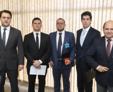Governador Carlos Massa Ratinho Junior durante encontro com o ministro da Justiça e Segurança Pública, Sérgio Moro  -  Brasília, 26/03/2019  -  Foto: Rodrigo Félix Leal/ANPr
