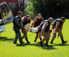 São José dos Pinhais, 30 de março de 2019. Exercício de APH Tático - 17º BPM