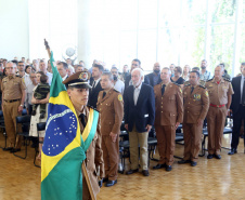 Batalhão da Policia Ambiental comemora 62 anos, vice governador Darci Piana recebe medalha do mérito ambiental.
Foto Gilson Abreu/ANPr