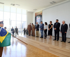 Batalhão da Policia Ambiental comemora 62 anos, vice governador Darci Piana recebe medalha do mérito ambiental.
Foto Gilson Abreu/ANPr