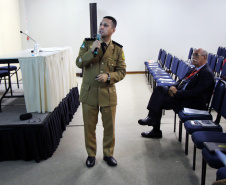 Pinhais, 11 de abril de 2019. Palestra do Cel. Hudson na Expotrade
