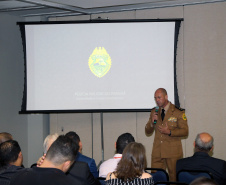 Pinhais, 11 de abril de 2019. Palestra do Cel. Hudson na Expotrade