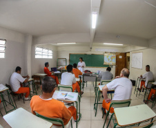 Alfabetização na Penitenciaria Central do Estado. Escola Penitenciária na unidade de progressão.   Curitiba, 28/03/2019 -  Foto: Geraldo Bubniak/ANPr