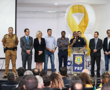 O vice-governador Darci Piana participou do lançamento do Maio Amarelo, na seda da Polícia Rodoviária Federal. Foto: Geraldo Bubniak/ANPr