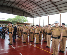 O governador Carlos Massa Ratinho Junior lança o programa Escola Segura. Foz do Iguaçu, 09/05/2019 - Foto: Geraldo Bubniak/ANPr