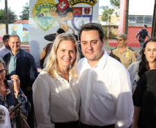O governador Carlos Massa Ratinho Junior lança o programa Escola Segura. Foz do Iguaçu, 09/05/2019 - Foto: Geraldo Bubniak/ANPr