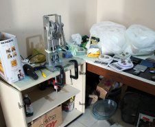 Curitiba, 24 de Maio de 2019. 24-05-2019. Operação do 1º CRPM desmonta laboratório de drogas no Tingui.