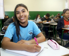 Na imagem, a aluna Isabelle Oliveira