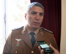 Curitiba, 19 de junho de 2019. Alto Comando da PMPR recebe homenagem na Camera municipal de Curitiba. Foto: entrevista Cel Pericles.