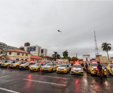 A Polícia Militar do Paraná (PM-PR) iniciou uma mega-operação (Operação 100) em Curitiba  e Região Metropolitana nesta sexta-feira (2). São 165 viaturas, 550 policiais militares de todos os batalhões espalhados pelos municípios com auxílio de motocicletas, cães, cavalos e helicóptero.  Curitiba, 02/08/2019 -  Foto: Geraldo Bubniak/ANPr