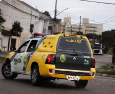 Curitiba, 02 de agosto de 2019.  Polícia Militar deflagra Operação 100 com mais de 500 policiais e 165 viaturas em Curitiba. Foto: Viatura realiza patrulhamento durante a Operação.