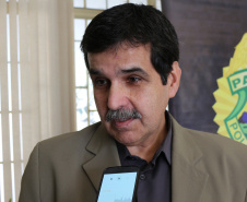 Curitiba, 12-08-2019 Entrega de Leites da Banda da PMPR Foto: entrevista Luis Eduardo Madureira, Instituição Recanto Tarumã.