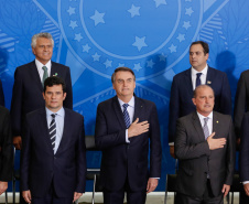 (Brasília - DF, 29/08/2019) Execução do Hino Nacional Brasileiro.Foto: Carolina Antunes/PR