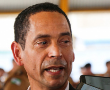 São Jose dos Pinhais, 11 de Setembro de 2019. Escola Segura. Foto: entrevista Secretario De Segurança do Estado do Parana Ten Cel Marinho.
