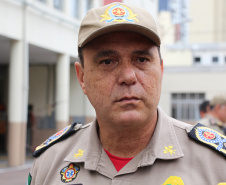 Curitiba, 22 de setembro de 2019. Chegada dos Bombeiros da Amazonia. Foto: entrevista Cel Prestes Comandante do Corpo de Bombeiros.