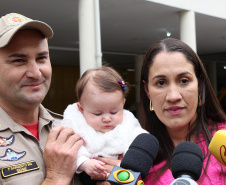 Curitiba, 22 de setembro de 2019. Chegada dos Bombeiros da Amazonia. Foto: entrevista Sgt Sidre e sua esposa.